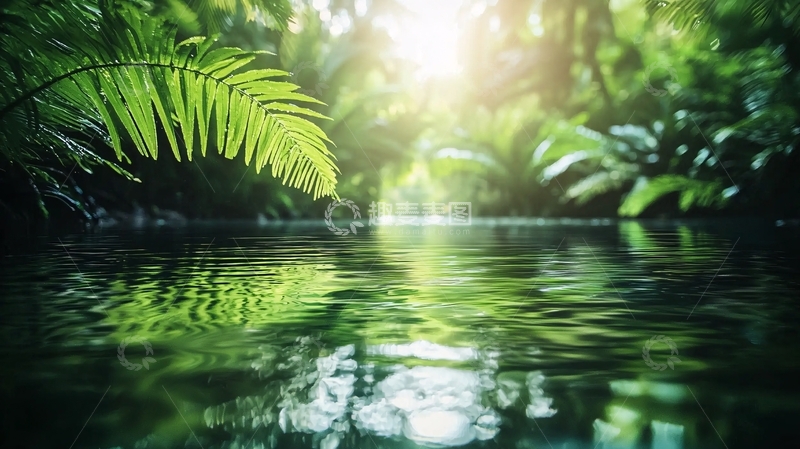 高清大图下载【趣麦麦图】热带雨林溪流倒影