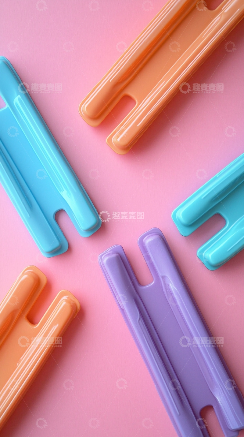 高清大图下载【趣麦麦图】粉色背景彩色滑梯玩具