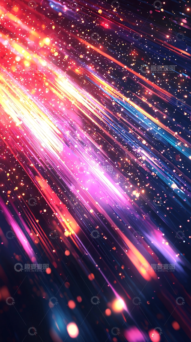 高清大图下载【趣麦麦图】绚丽光线划过星空