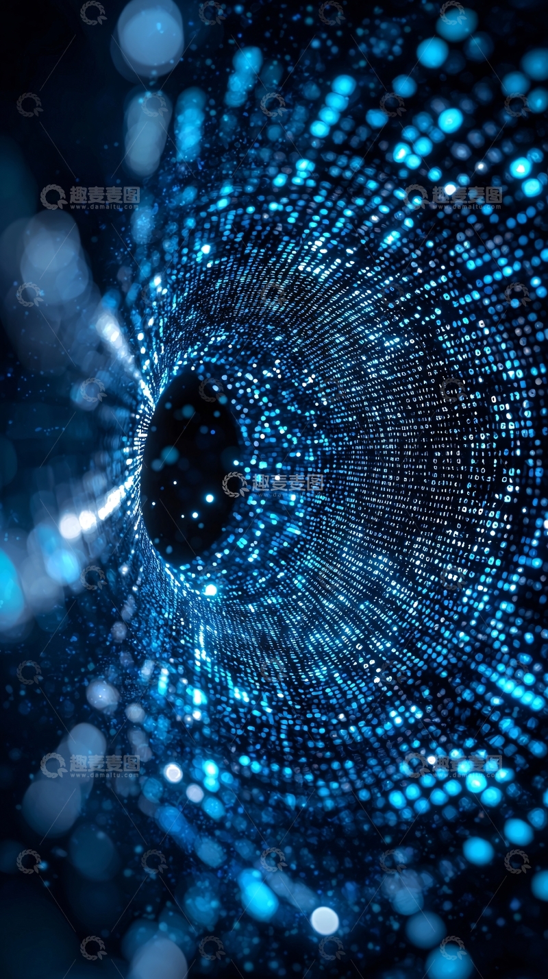 高清大图下载【趣麦麦图】科技感蓝色数据隧道