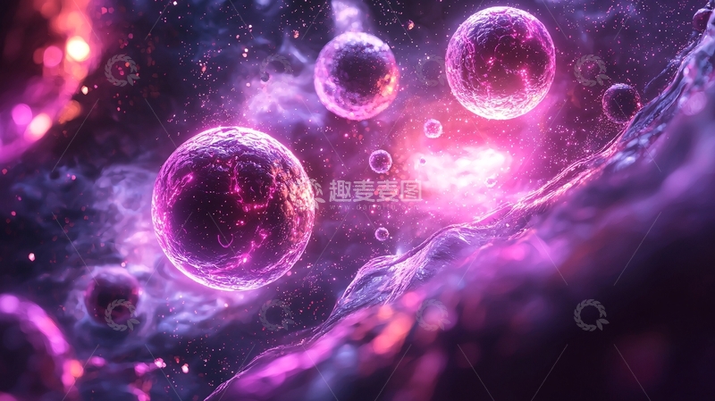 高清大图下载【趣麦麦图】紫色星云中的球体宇宙