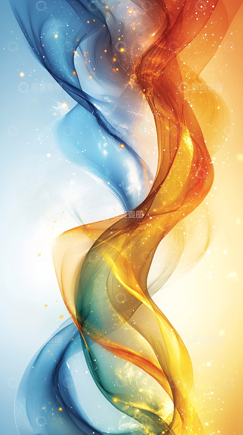 高清大图下载【趣麦麦图】抽象色彩流动线条