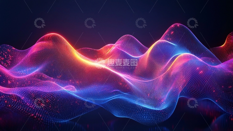 高清大图下载【趣麦麦图】彩色光波抽象背景