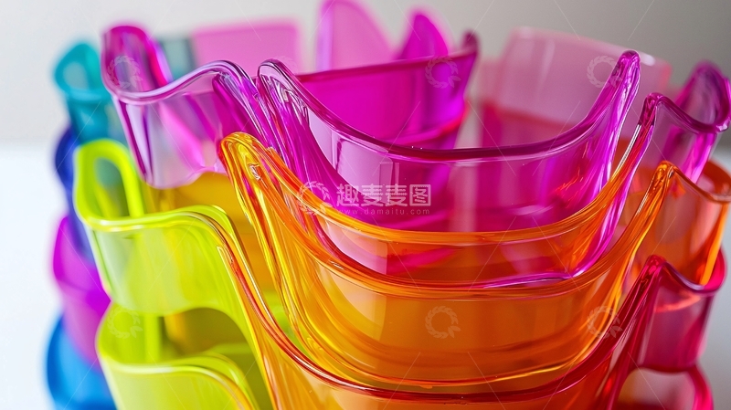 高清大图下载【趣麦麦图】彩色透明塑料容器
