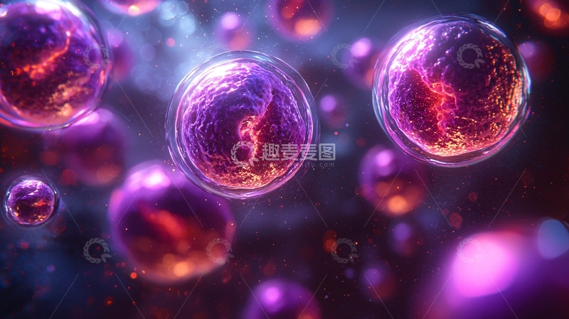 高清大图下载【趣麦麦图】紫色梦幻细胞聚合