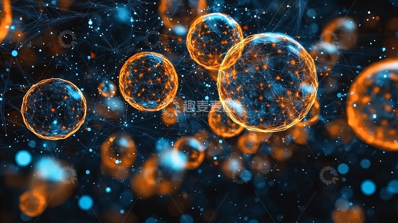 高清大图下载【趣麦麦图】光点粒子梦幻背景