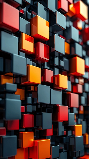 红黄蓝黑方块堆叠