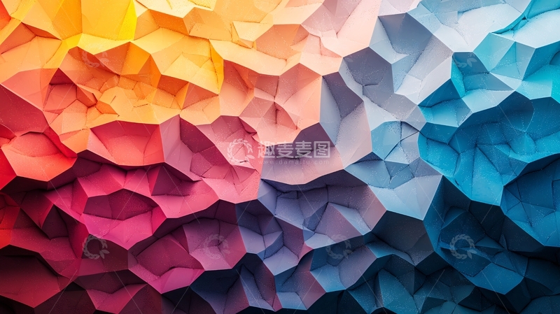 高清大图下载【趣麦麦图】彩色多边形抽象背景