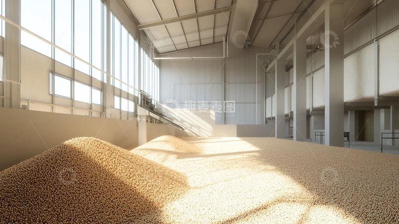 高清大图下载【趣麦麦图】大型仓库谷物堆积