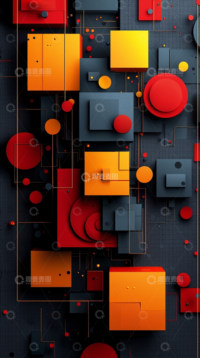 高清大图下载【趣麦麦图】抽象几何图形排列