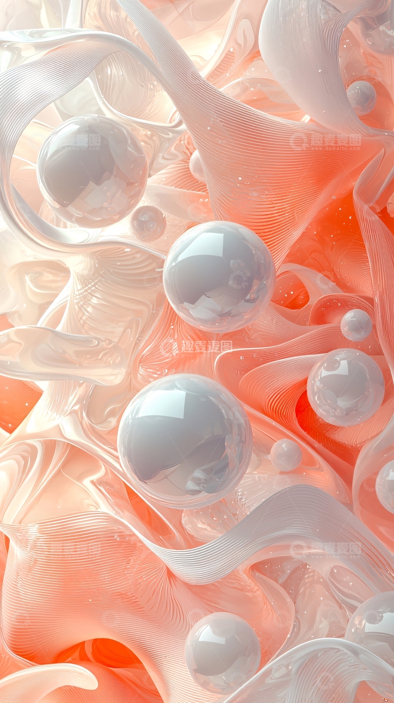 高清大图下载【趣麦麦图】抽象液体球体