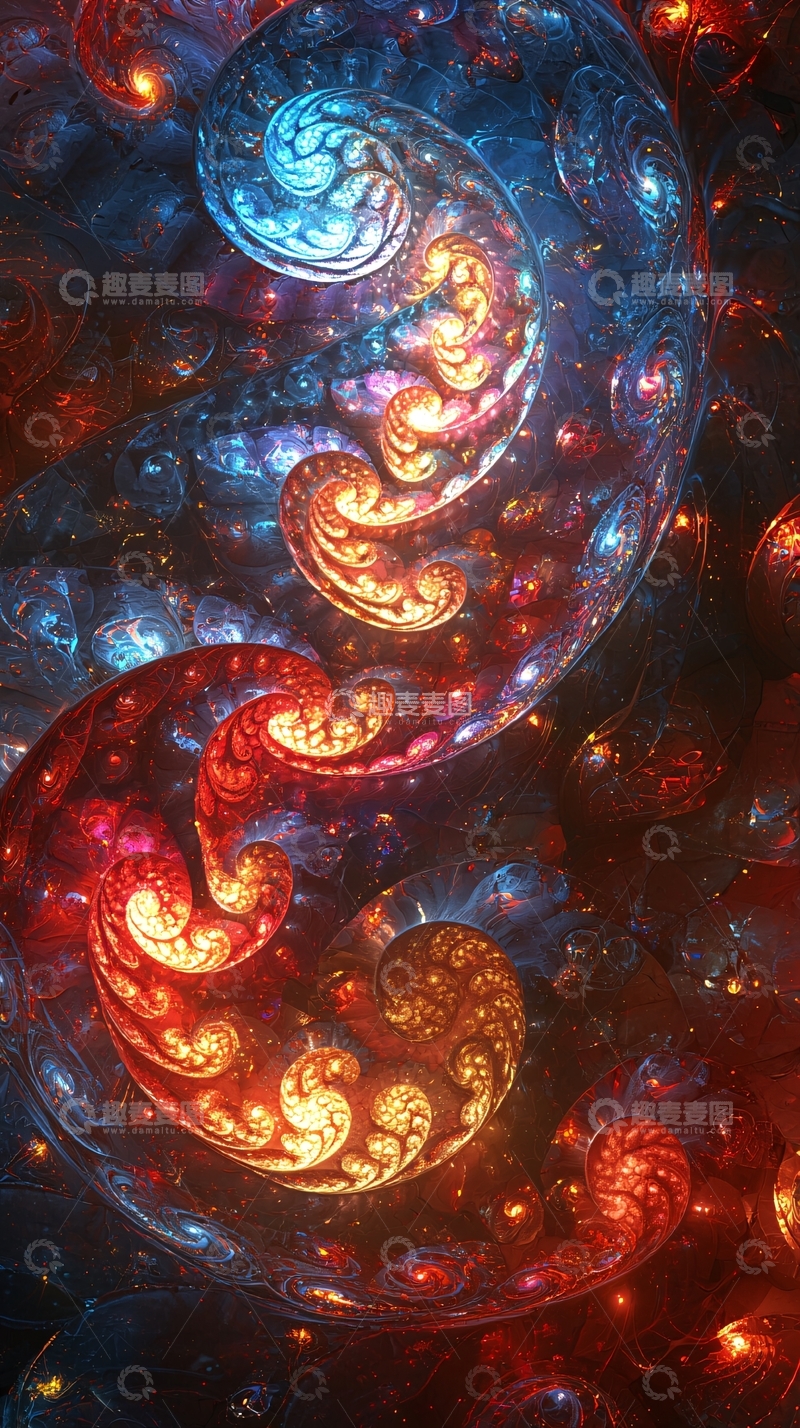 高清大图下载【趣麦麦图】绚丽螺旋星云宇宙