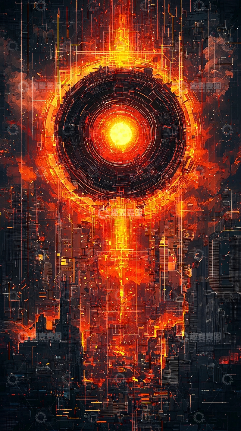 高清大图下载【趣麦麦图】火焰城市