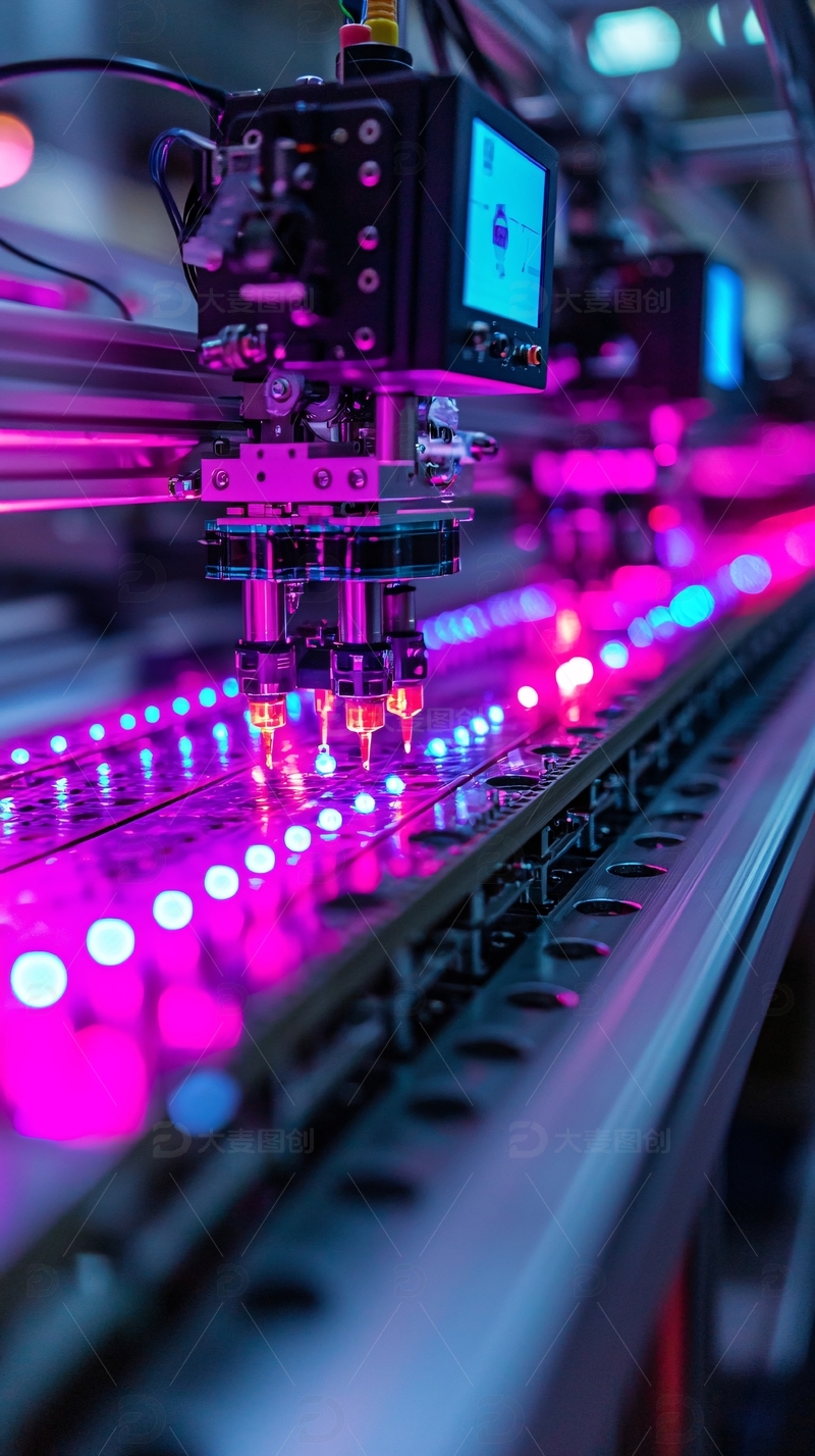 高清大图下载【趣麦麦图】精密设备中的紫色光