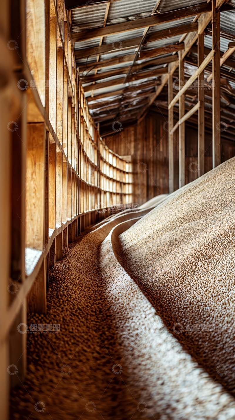 高清大图下载【趣麦麦图】木质谷仓储粮景象