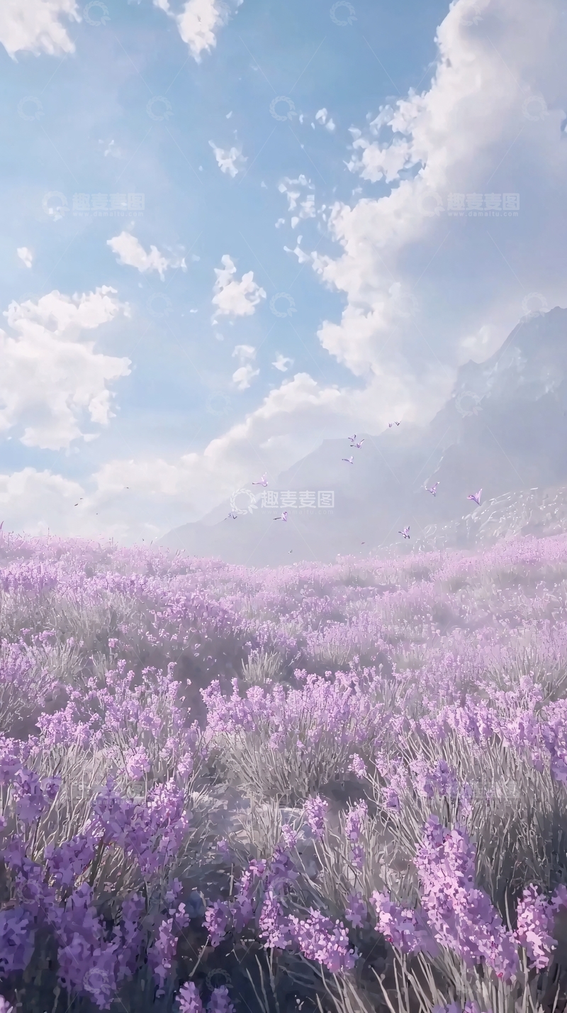 高清大图下载【趣麦麦图】梦幻薰衣草花田