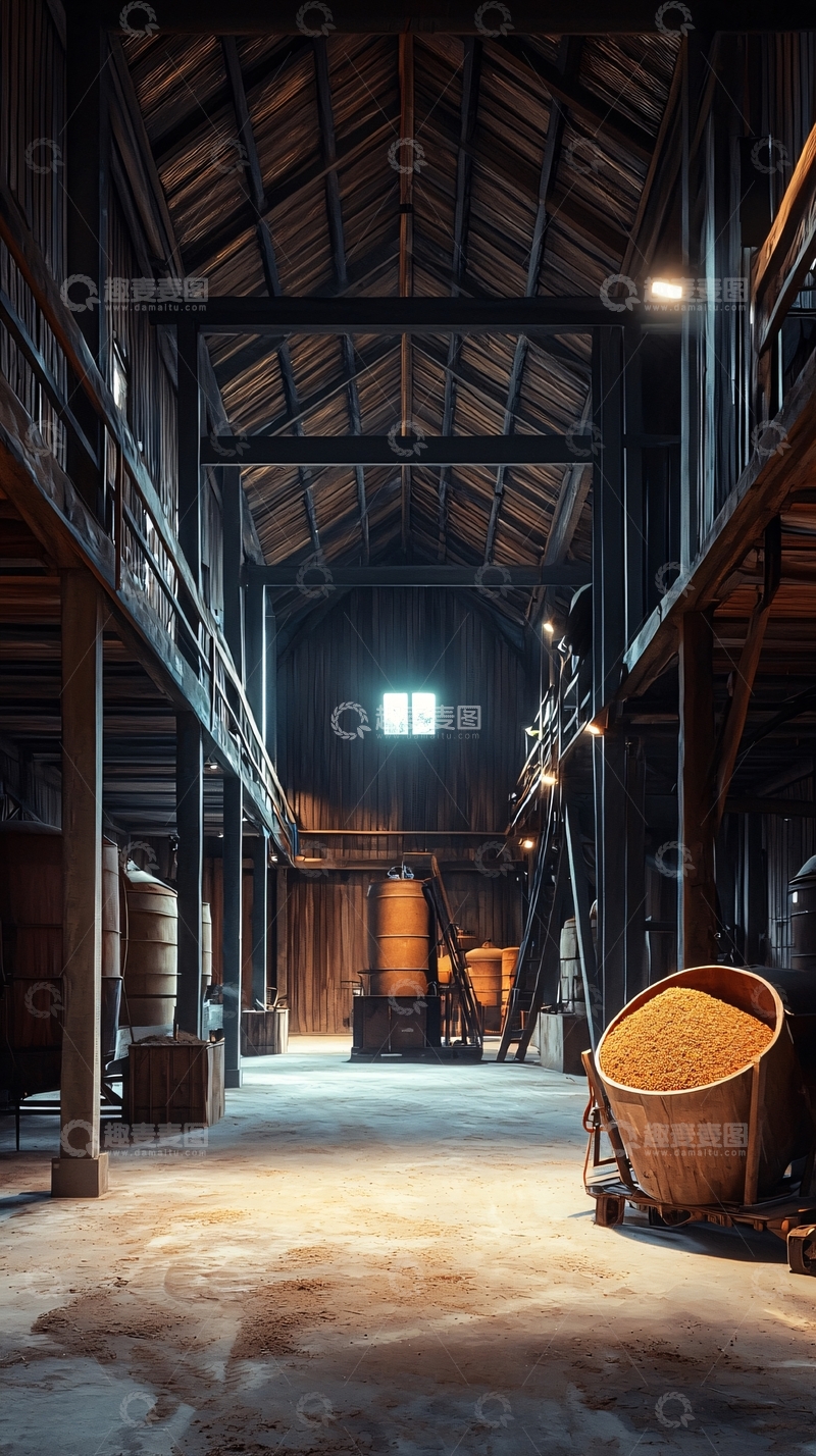 高清大图下载【趣麦麦图】古老酒厂仓库内部