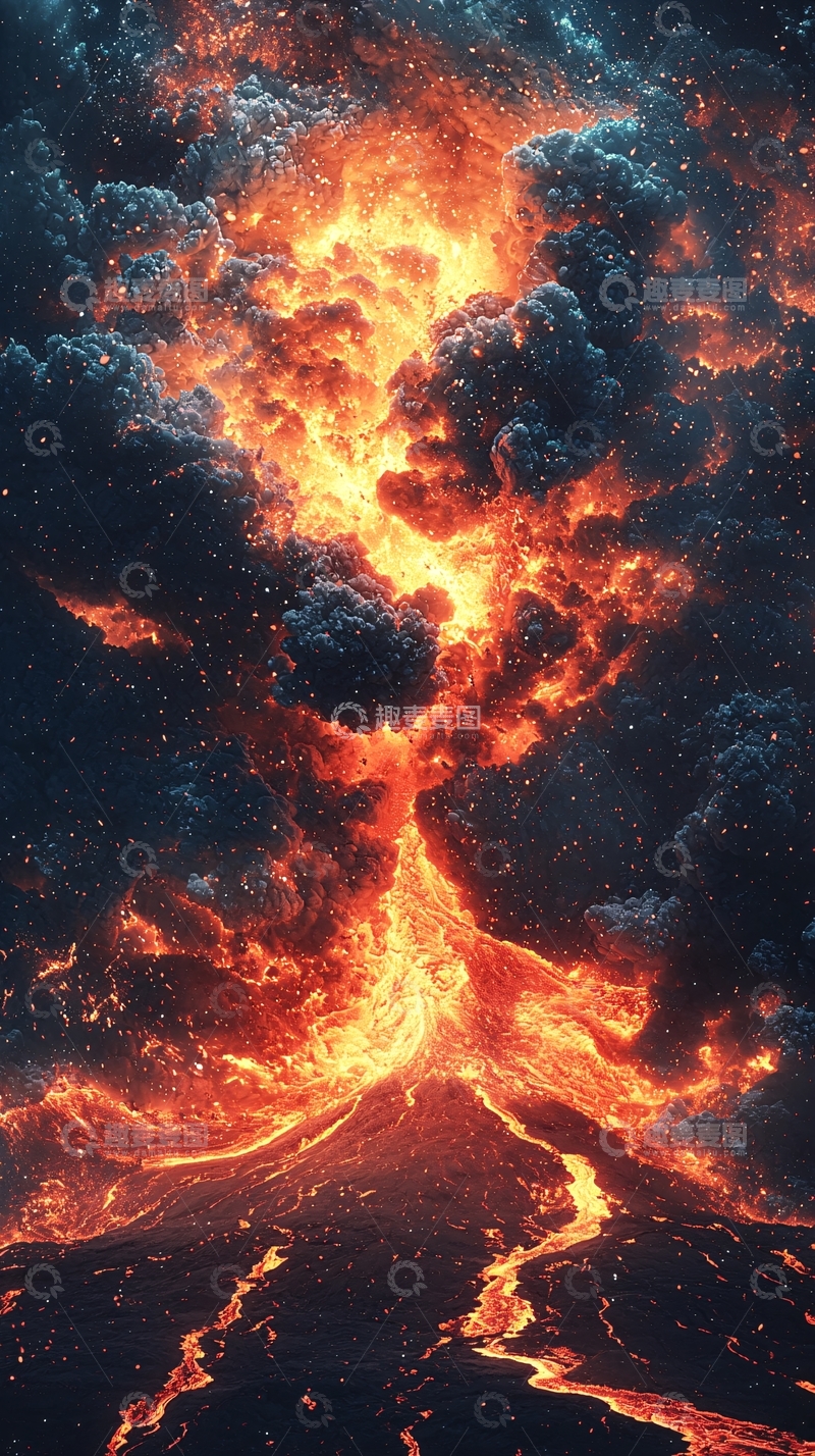 高清大图下载【趣麦麦图】火山喷发