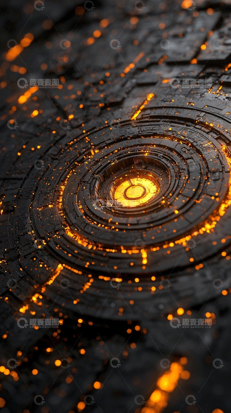 高清大图下载【趣麦麦图】科技感圆盘发光纹理