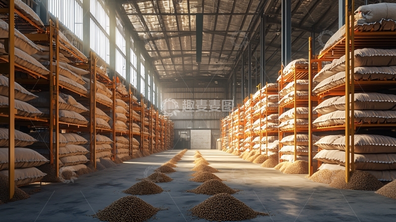 高清大图下载【趣麦麦图】大型仓库粮食储备