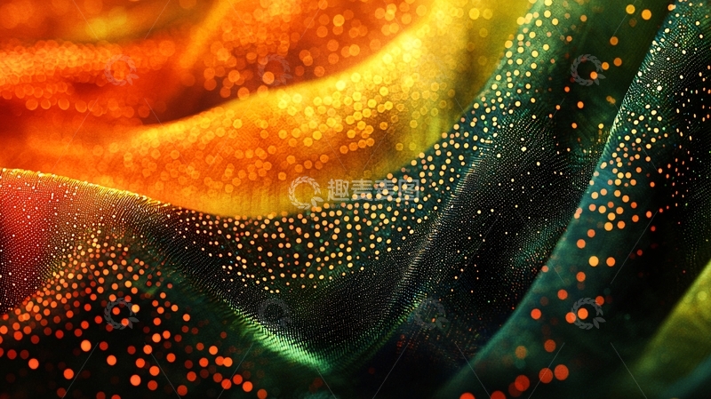 高清大图下载【趣麦麦图】彩色波浪上的金色光点