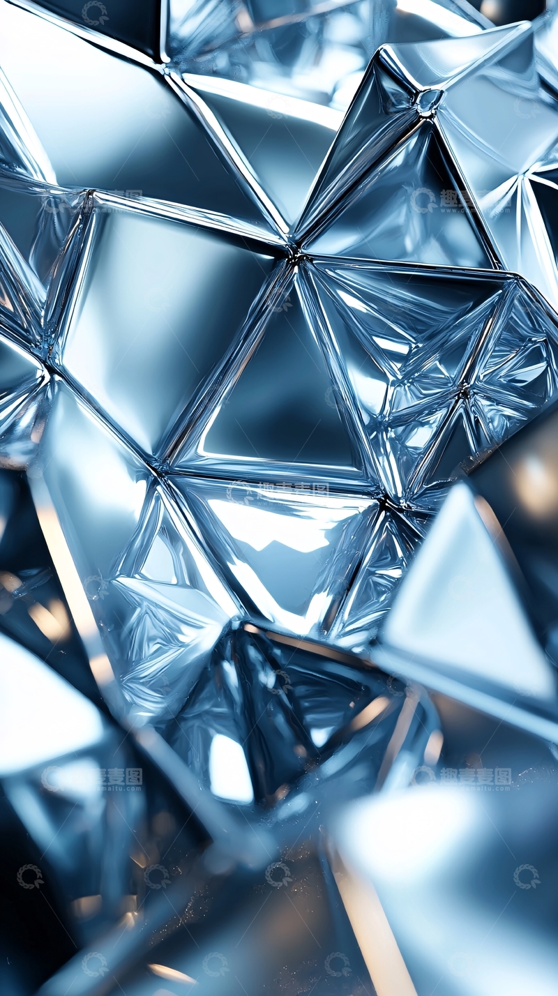 高清大图下载【趣麦麦图】蓝色金属几何