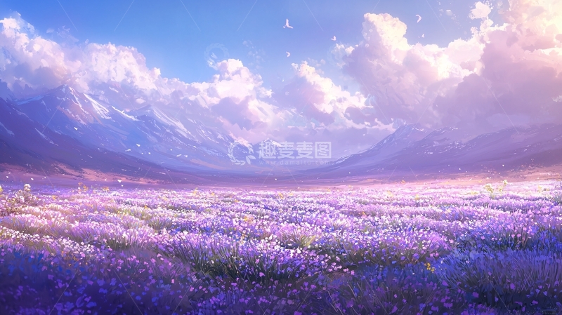 高清大图下载【趣麦麦图】梦幻薰衣草花田