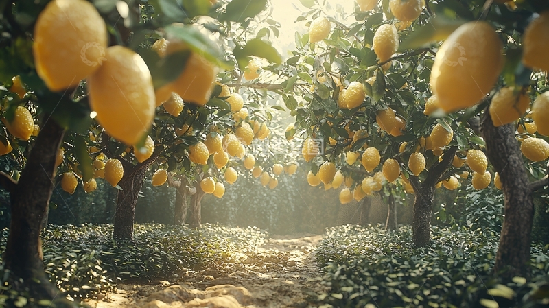 高清大图下载【趣麦麦图】柠檬树林
