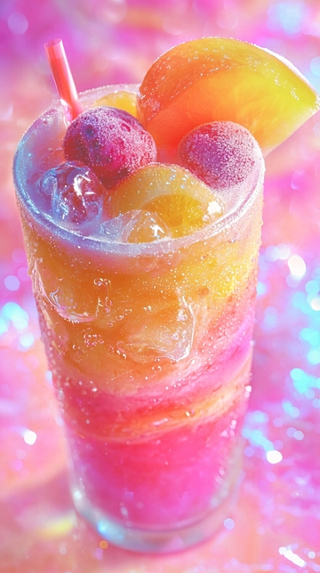 彩虹水果冰沙