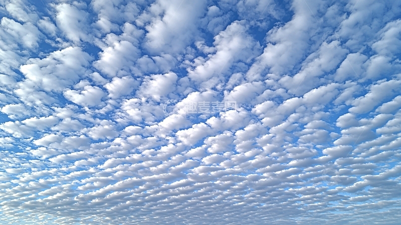 高清大图下载【趣麦麦图】棉花糖般的云朵在蓝天上