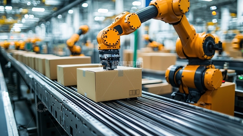 高清大图下载【趣麦麦图】传送带上的机械臂