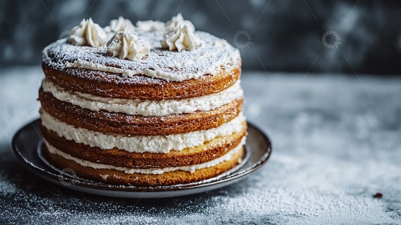 高清大图下载【趣麦麦图】美味多层奶油蛋糕