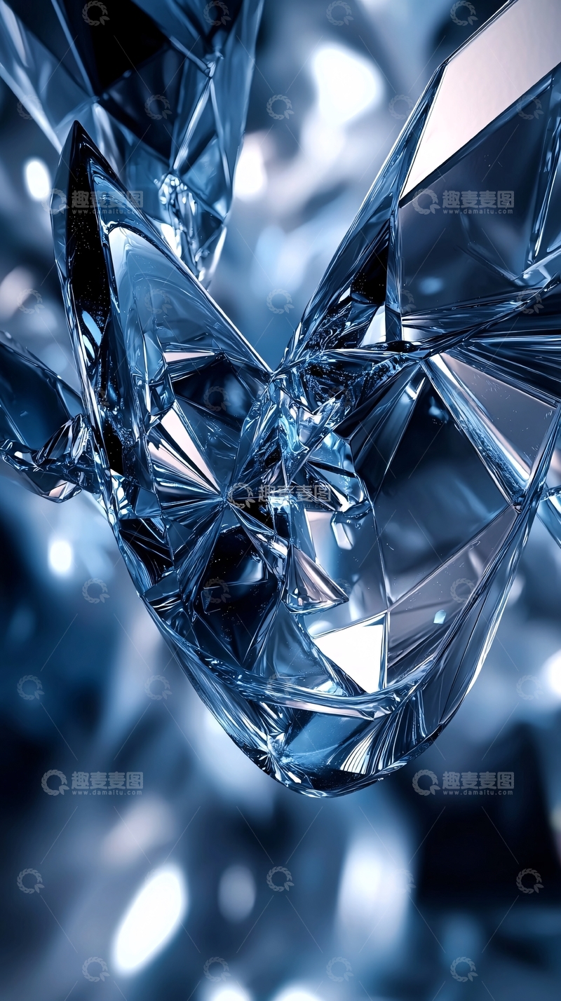 高清大图下载【趣麦麦图】深蓝色水晶碎片