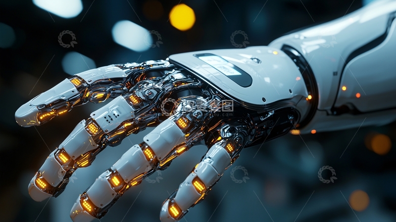 高清大图下载【趣麦麦图】白色机械手臂特写
