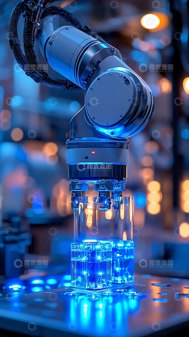 高清大图下载【趣麦麦图】机械臂操作玻璃器皿