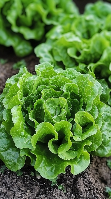 新鲜翠绿的生菜特写