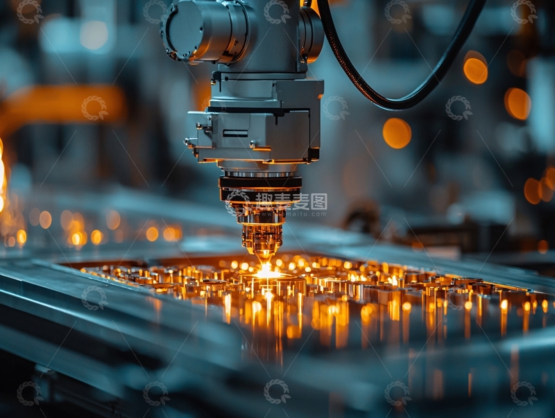 高清大图下载【趣麦麦图】激光切割金属特写