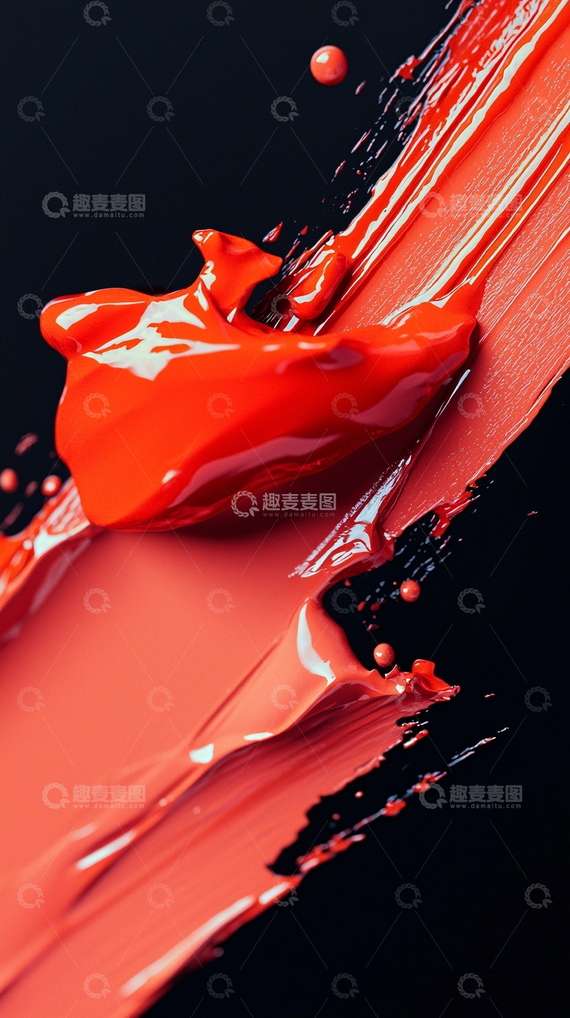 高清大图下载【趣麦麦图】红色油漆泼溅