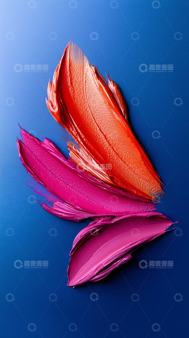 高清大图下载【趣麦麦图】蓝色背景口红涂抹