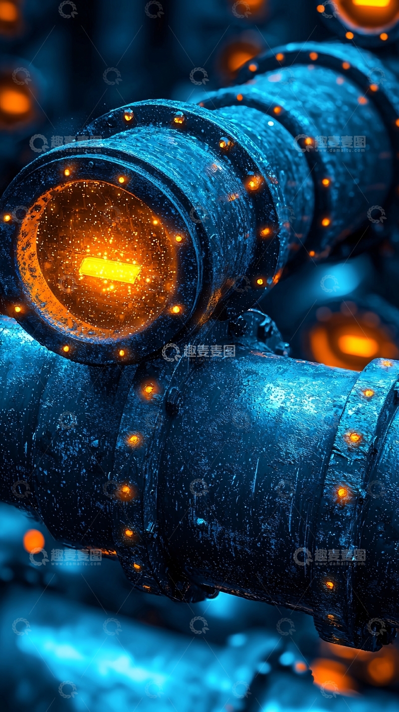 高清大图下载【趣麦麦图】蓝色金属管道