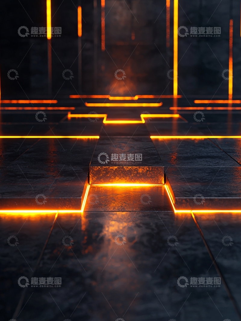 高清大图下载【趣麦麦图】黑暗金属质感地面