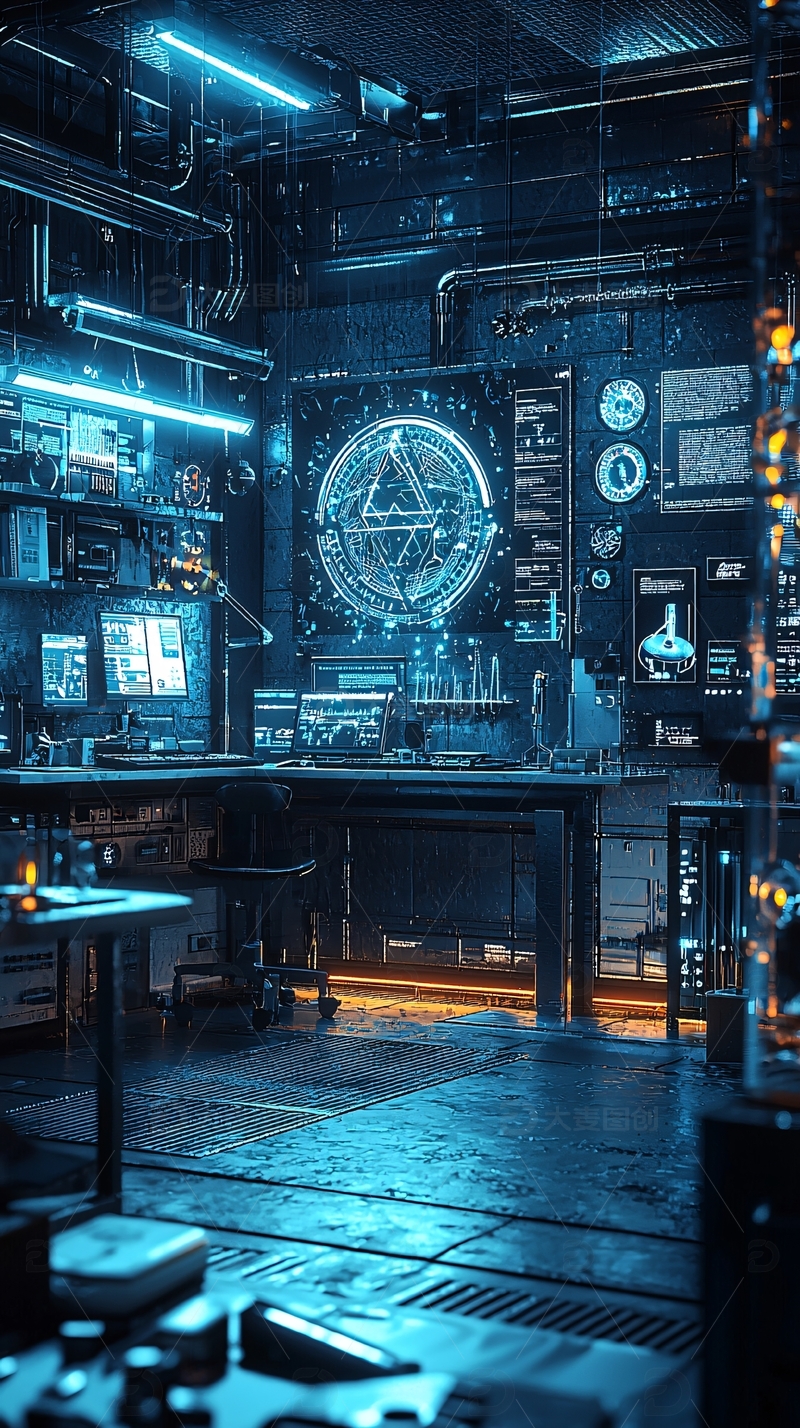 高清大图下载【趣麦麦图】科幻实验室内部场景