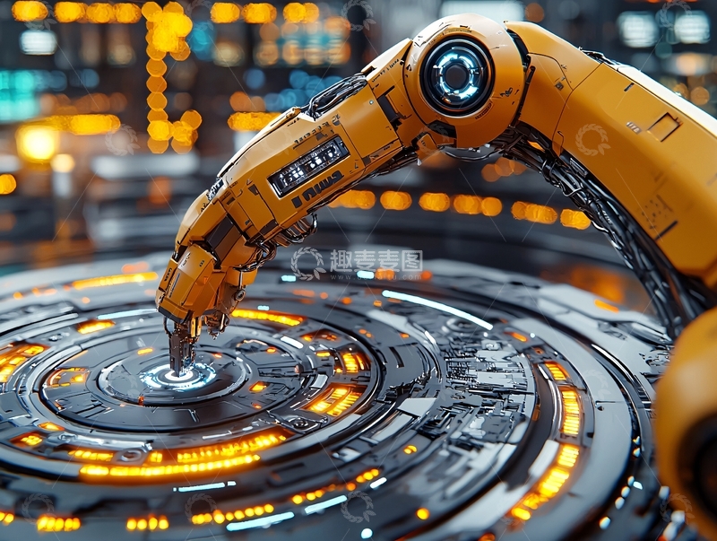 高清大图下载【趣麦麦图】机械臂在精密仪器上工作