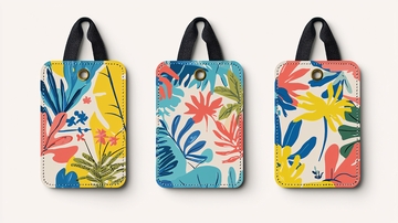 热带植物图案行李牌