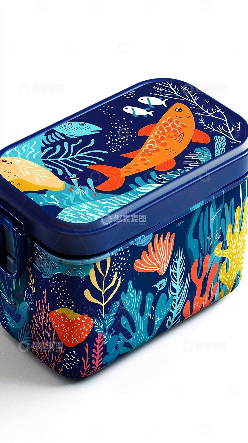 高清大图下载【趣麦麦图】-卡通海洋鱼类便当盒