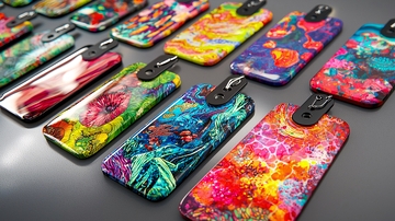 流体丙烯画钥匙链