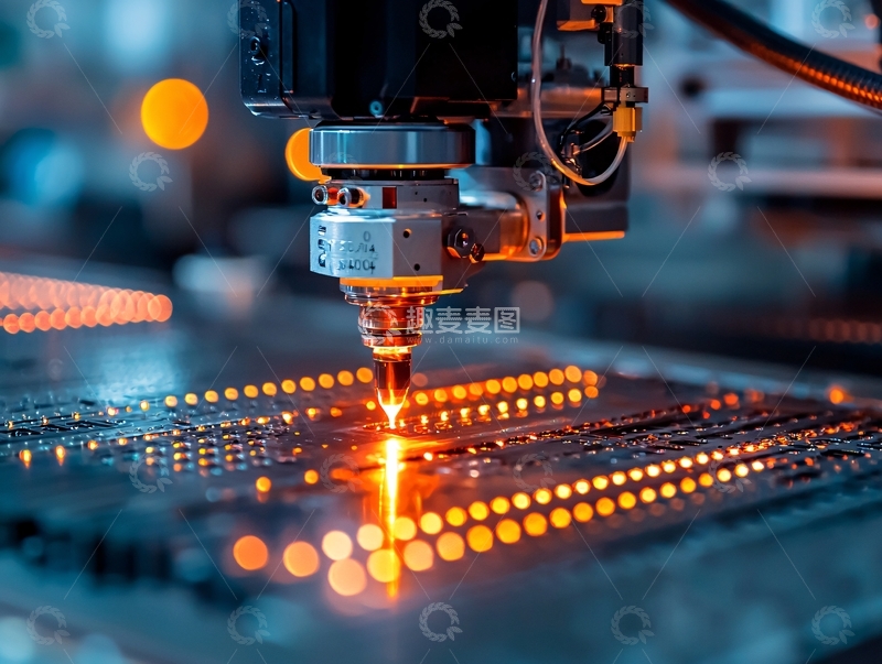 高清大图下载【趣麦麦图】激光切割金属的特写