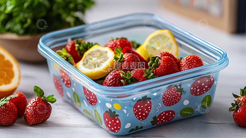 高清大图下载【趣麦麦图】草莓保鲜盒