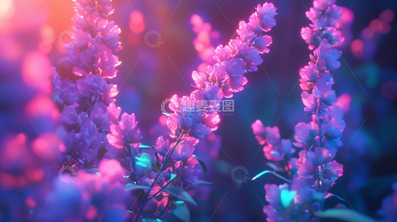 高清大图下载【趣麦麦图】梦幻紫色花田