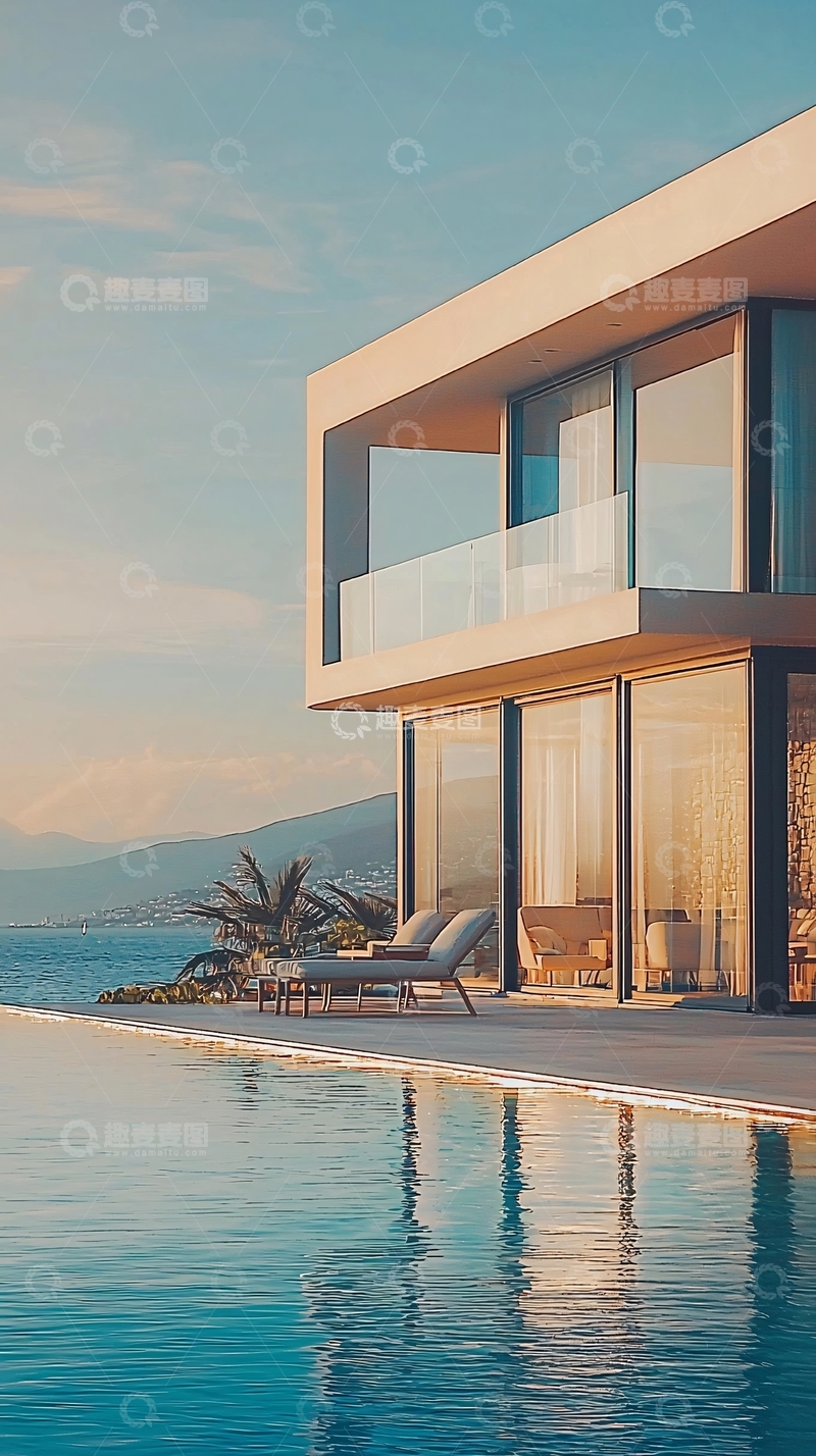 高清大图下载【趣麦麦图】现代海景别墅15
